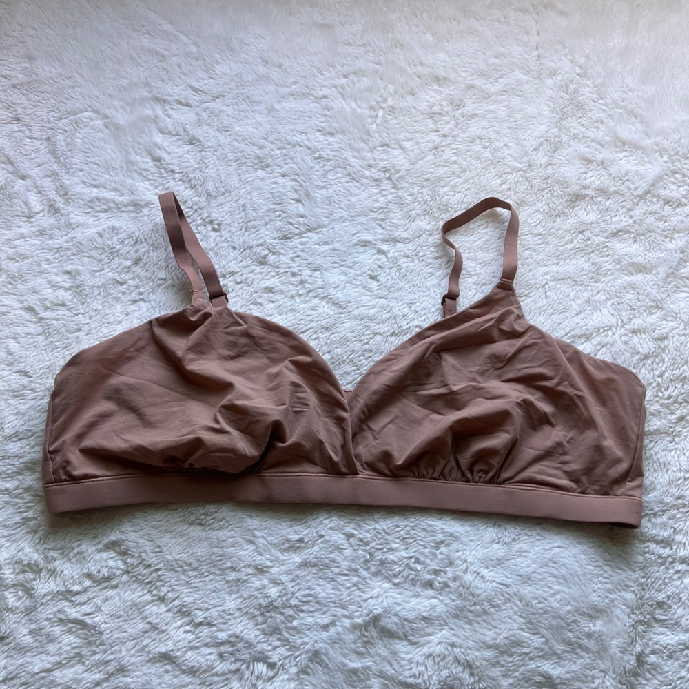Skims Fits Everybody Crossover Bralette Clay Brown Size 4X Adjustable Straps NEW